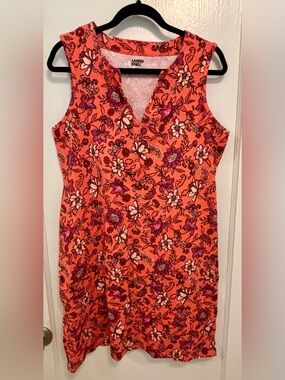 Lands' End Coral Floral Sleeveless V-Neck Camisole